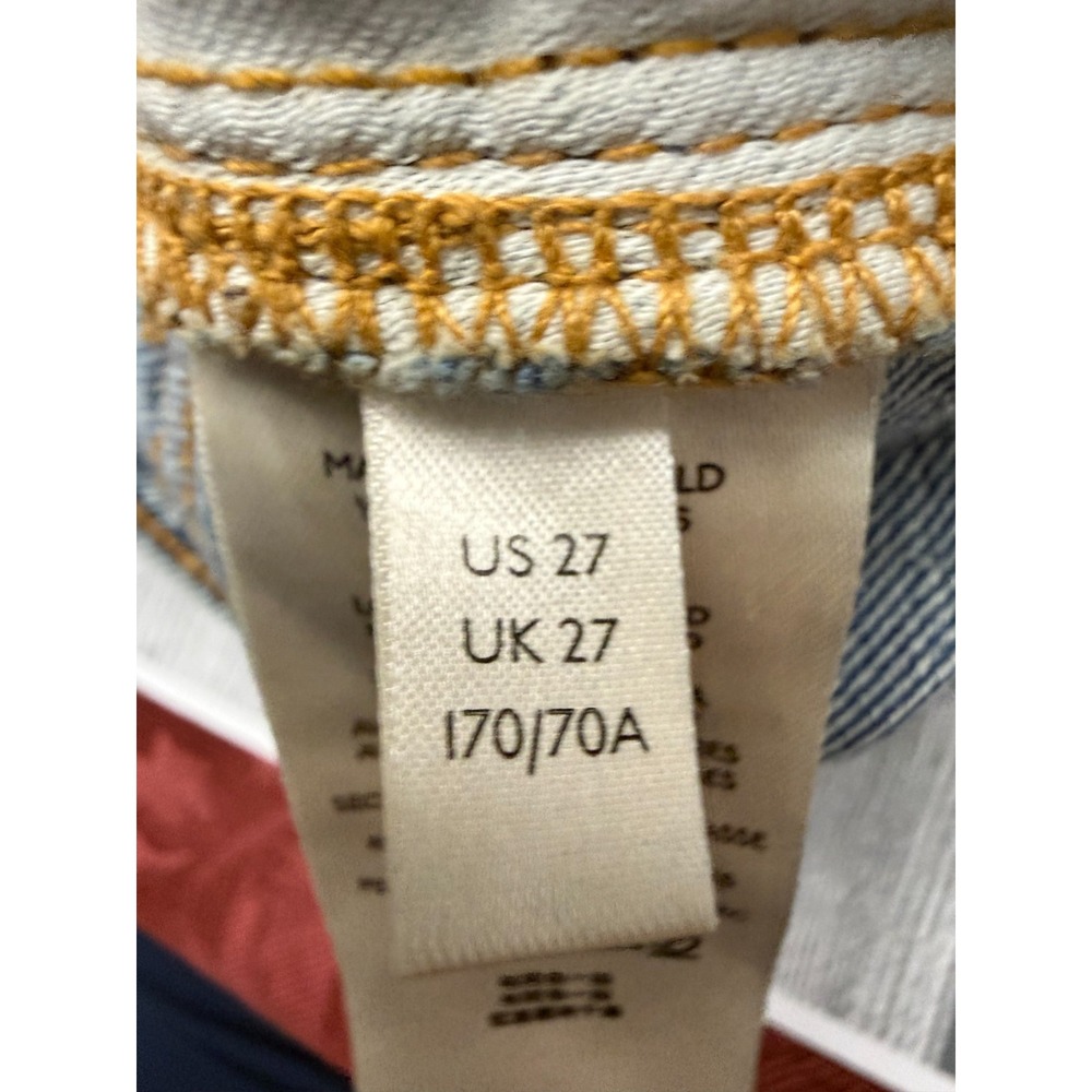 Pilcro Anthropologie Boyfriend Crop Jeans 27 Blue Embellished Boho Slim Fit - Picture 8 of 13